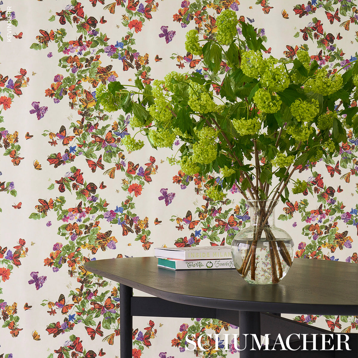 Pyne Butterfly Monarch Orange by Schumacher Botanical Butterfly Wallpaper – Schumacher 5016380
