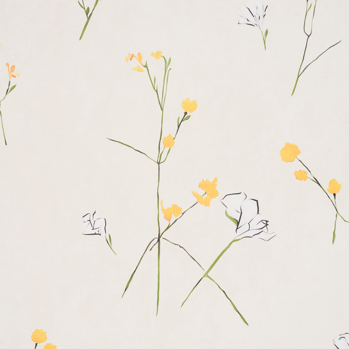 Alex's Floral Daffodil by Schumacher Painterly Floral Wallpaper – Schumacher 5016400