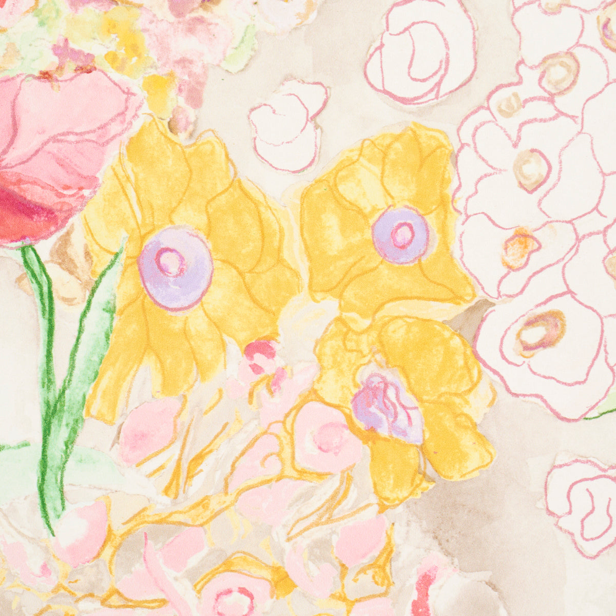 Frank's Garden Pink & Green Botanical Wallpaper – Schumacher 5016421