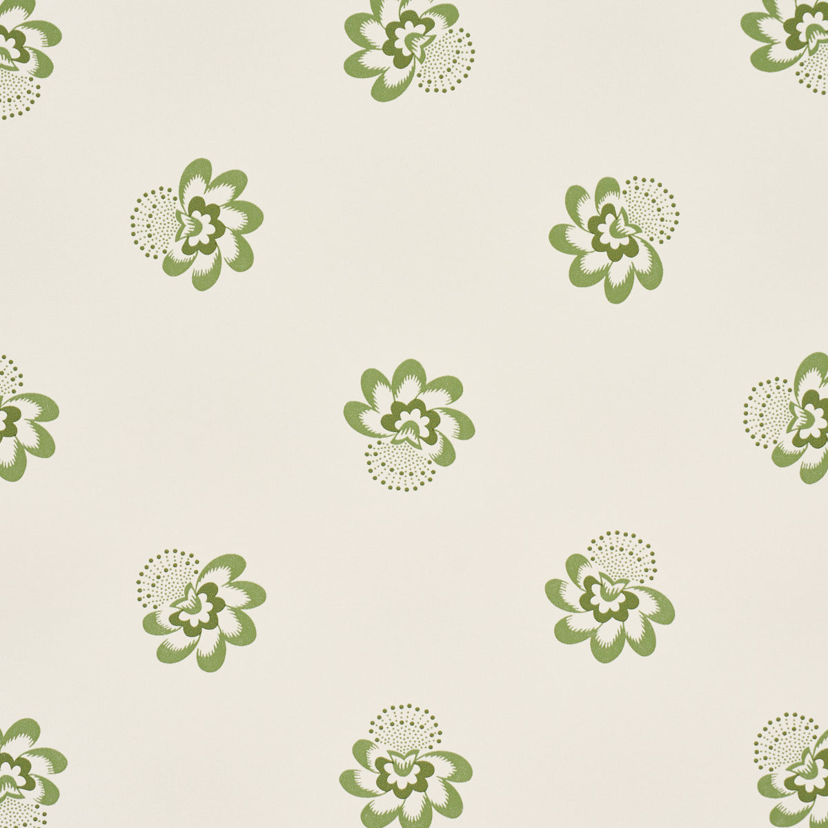 Auclair Floral Green by Schumacher Whimsical Floral Wallpaper – Schumacher 5016482