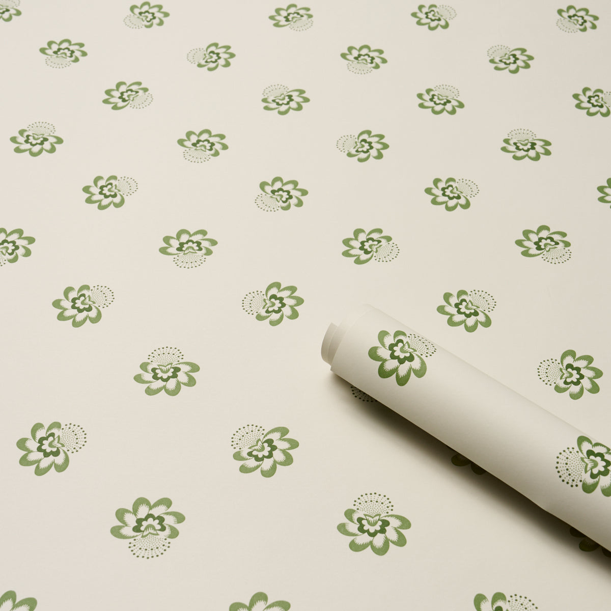 Auclair Floral Green by Schumacher Whimsical Floral Wallpaper – Schumacher 5016482