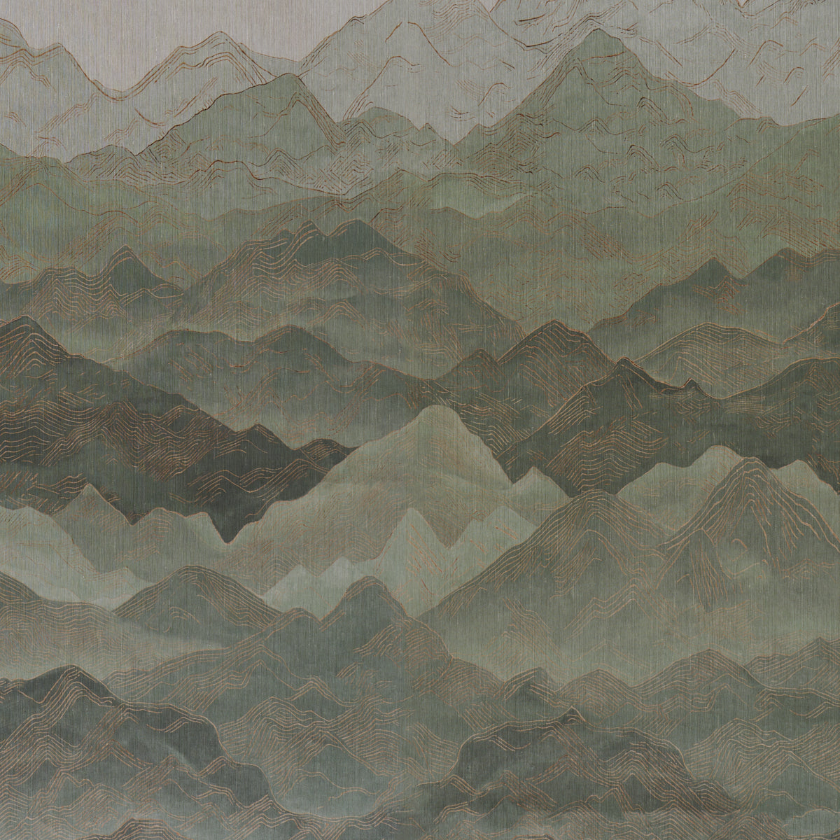 Atmospheric Landscape Panel Set Verdant Vista Scenic Mountain Wallpaper – Schumacher 5016531