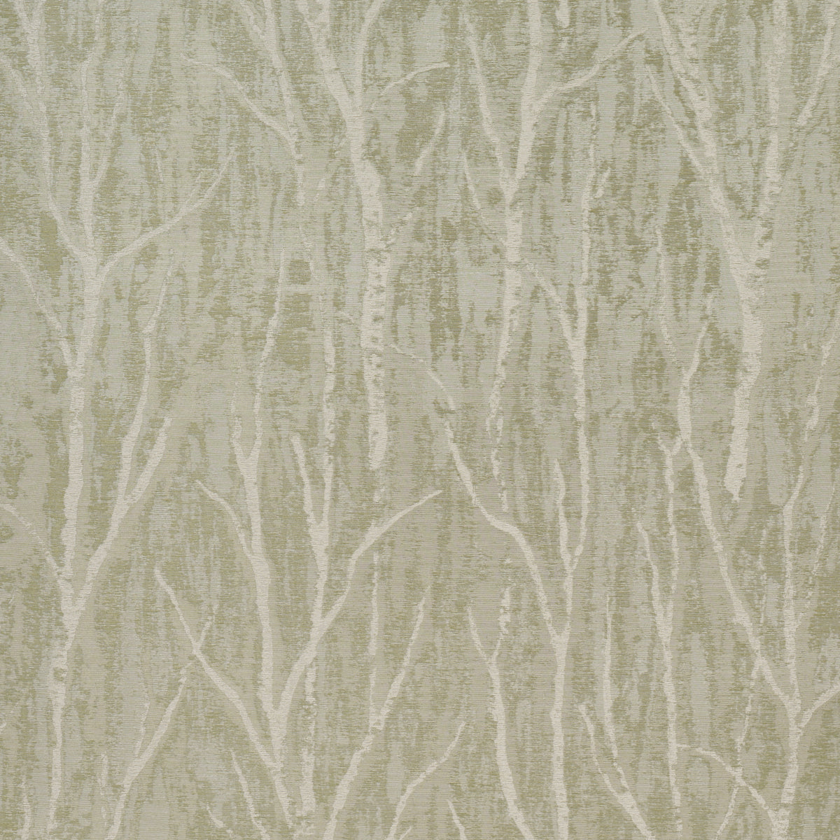 Komorebi Illuminated Forest wallpaper by Schumacher featuring a shimmering arboreal pattern in a bedroom setting.