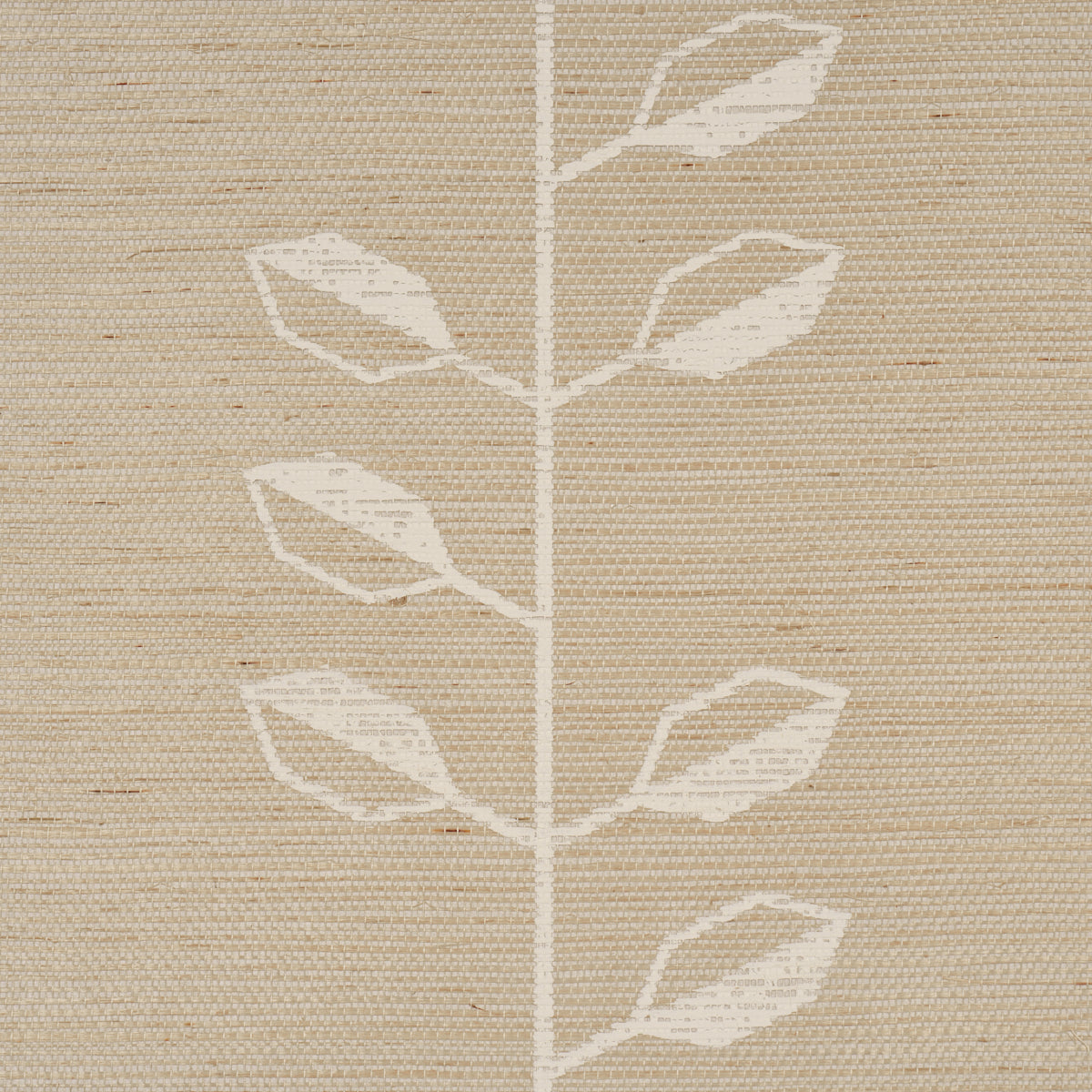 Geo Leaf Sisal Bone & White by Schumacher Textured Woven Wallcovering – Schumacher 5016700