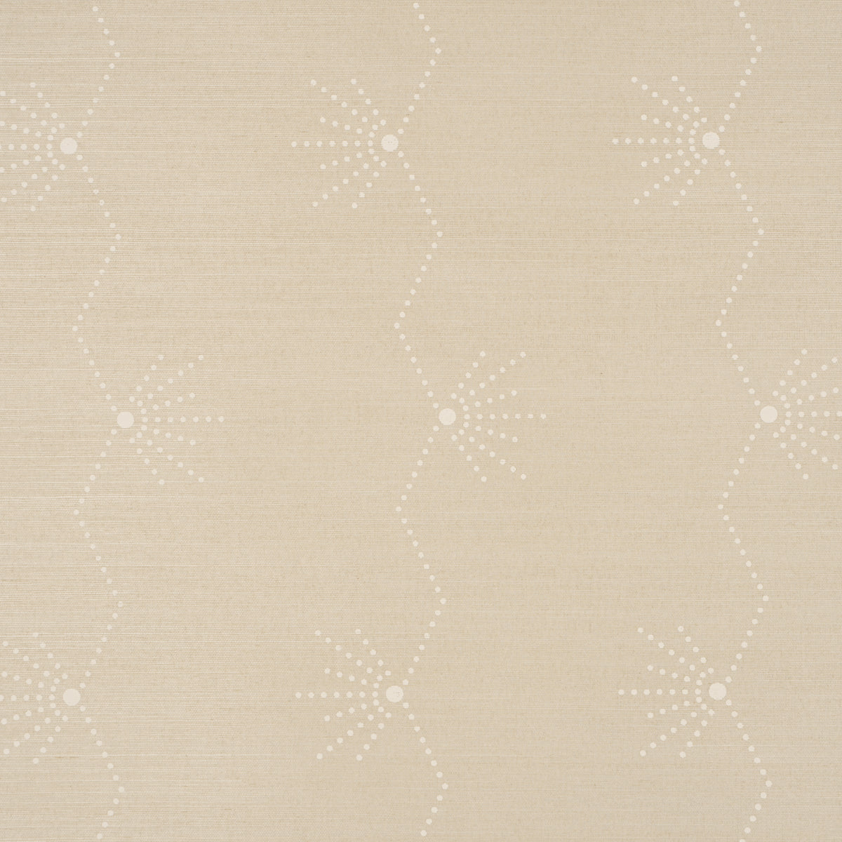 Royère Stripe Sisal wallpaper in sand colorway, featuring a rhythmic Art Deco-inspired zigzag stripe pattern on textured sisal by Schumacher.
