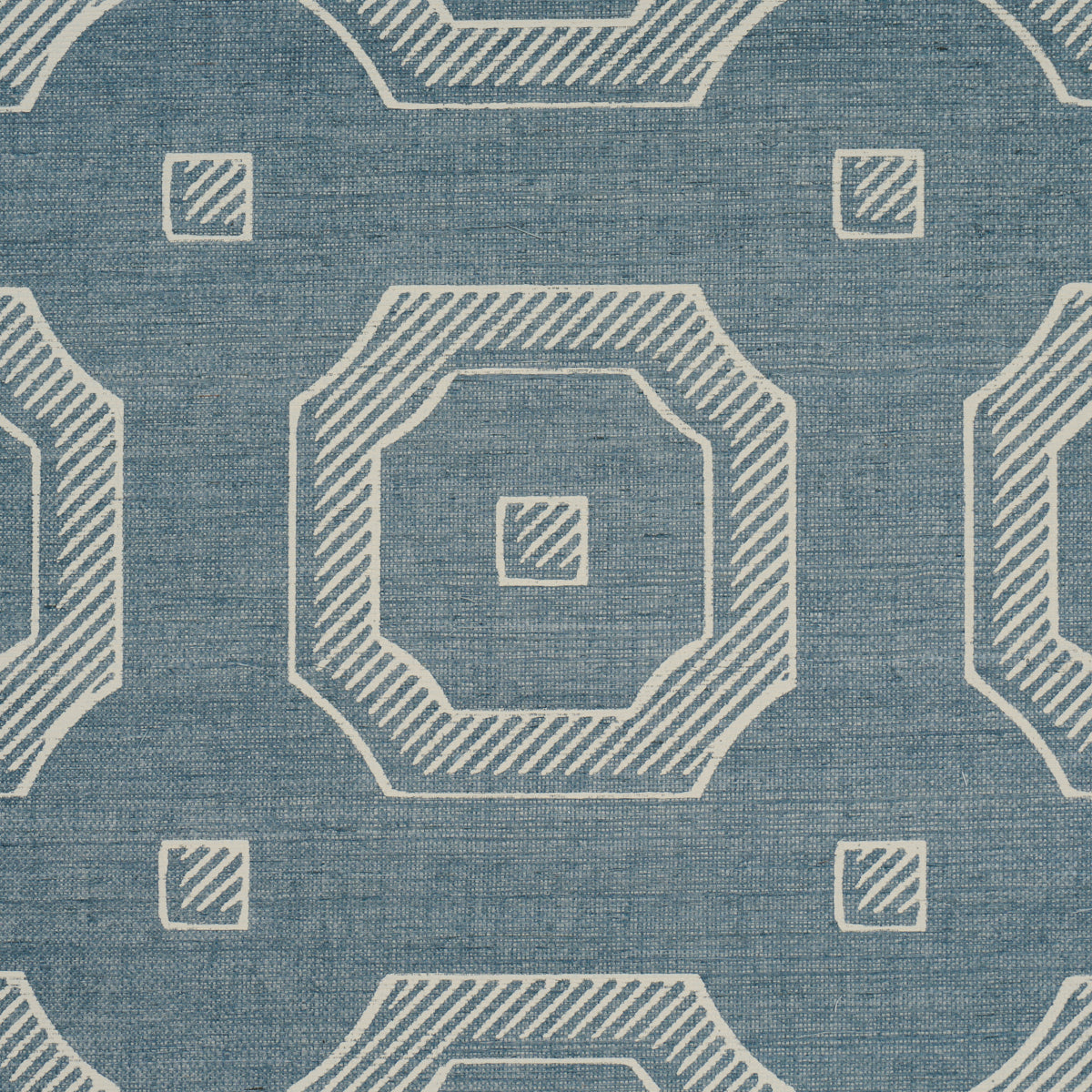 Beveled Frame Sisal Denim by Schumacher Modern Trompe L'oeil Sisal Wallpaper – Schumacher 5016730
