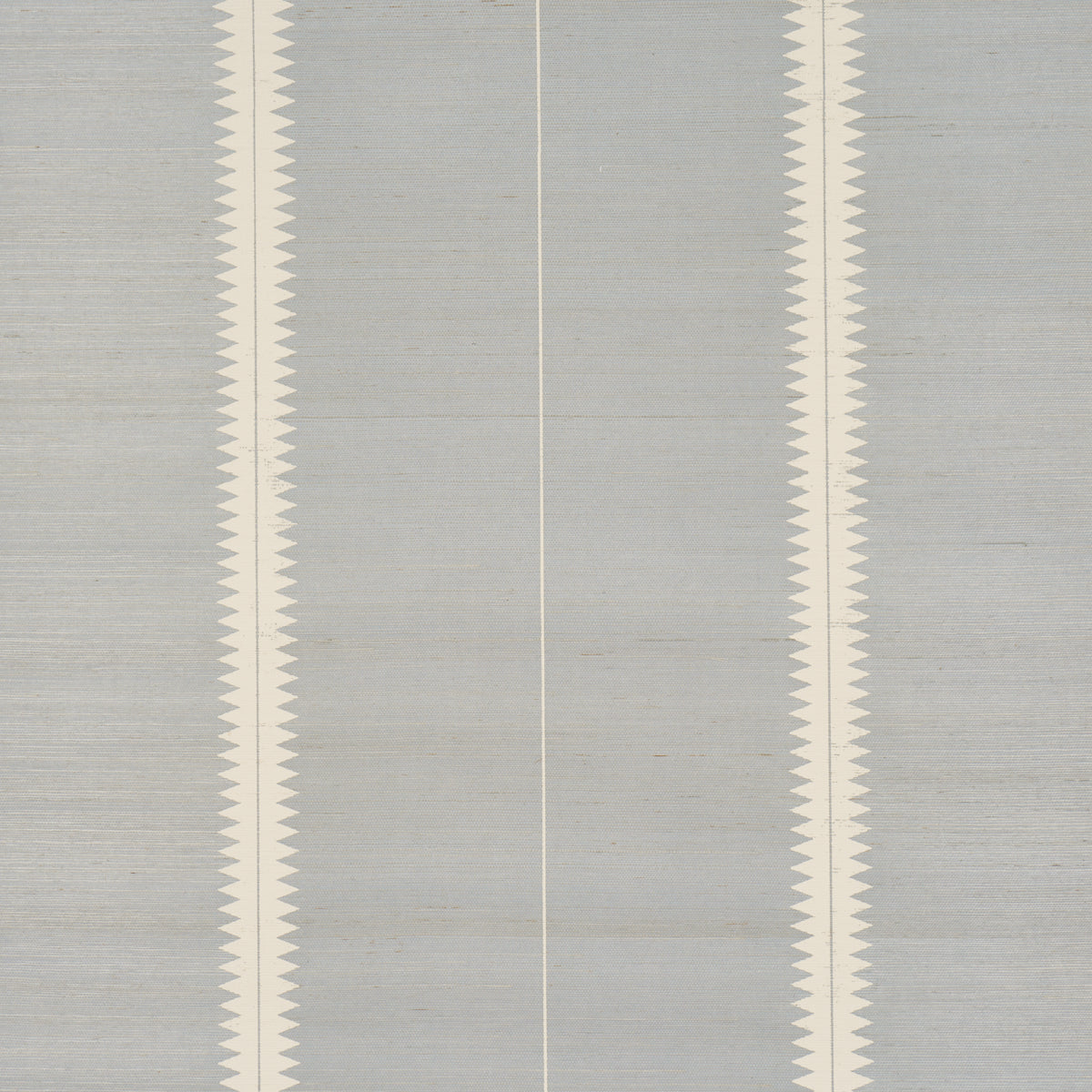 Bristle Stripe Sisal wallpaper in Mineral by Schumacher, featuring a sawtooth stripe pattern on woven sisal texture.