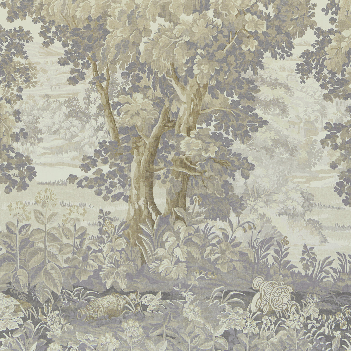 La Forêt 3 Panel Set Scenic Wallpaper in Oyster Forest by Johnson Hartig – Schumacher 5016823