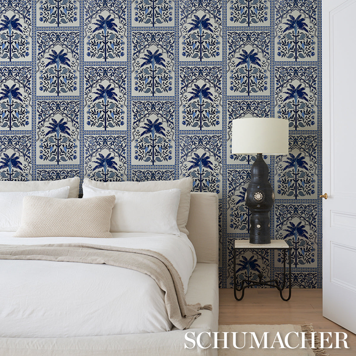 Amazonas Mystique Tropical Blue Wallpaper by Johanna Ortiz – Schumacher 5016941
