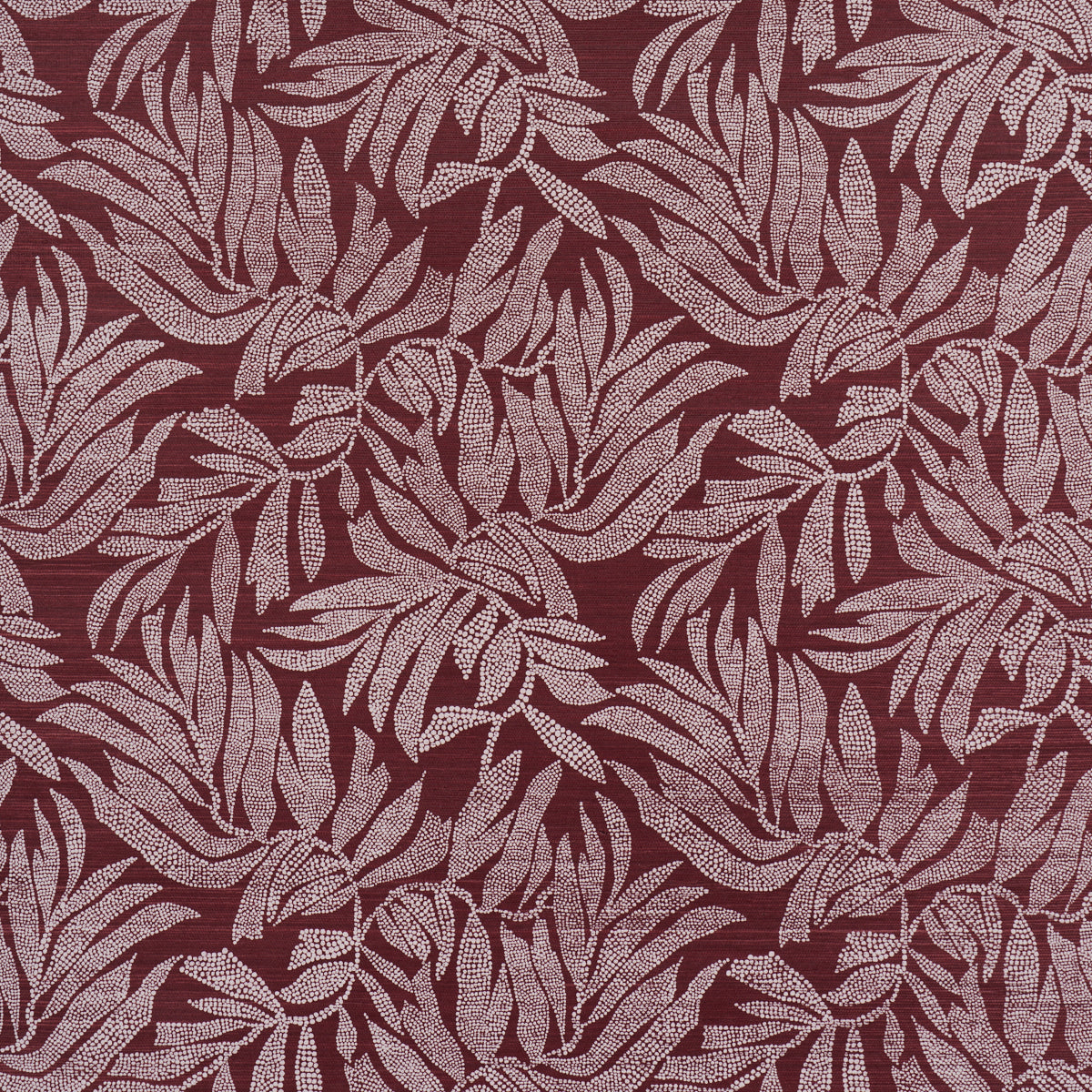 Tayrona Palm Mosaic Sisal wallpaper in Coconut Latte by Johanna Ortiz for Schumacher, featuring a hand screen printed palm frond pattern on paper-backed sisal.
