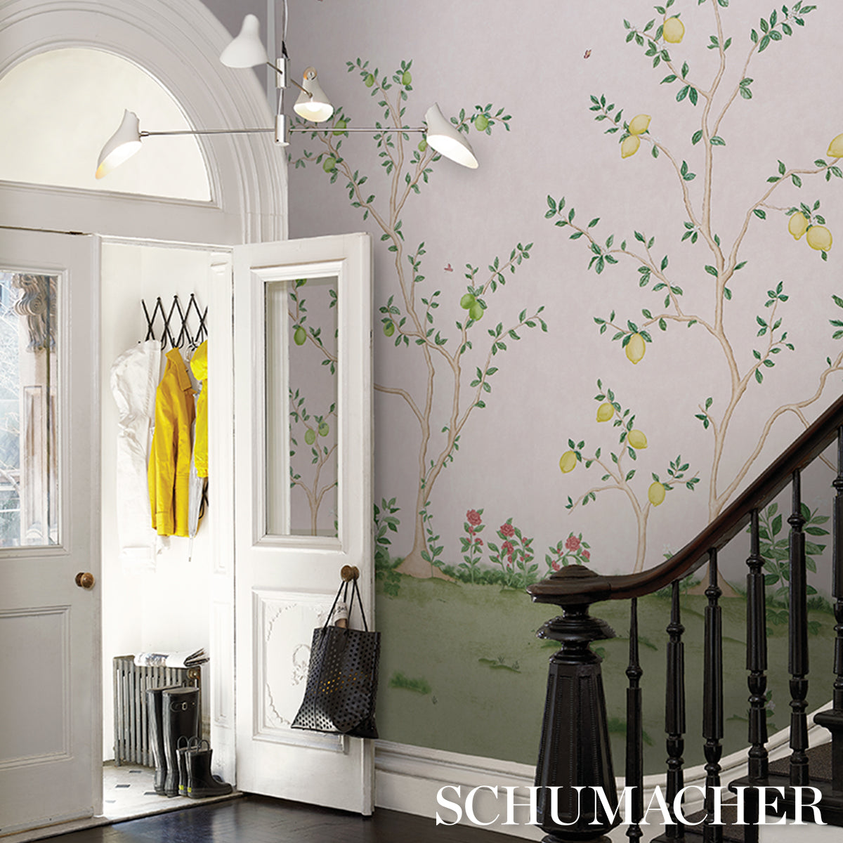 Citrus Blossom 2 Panel Set Blush Botanical Mural Wallpaper – Schumacher 5017161