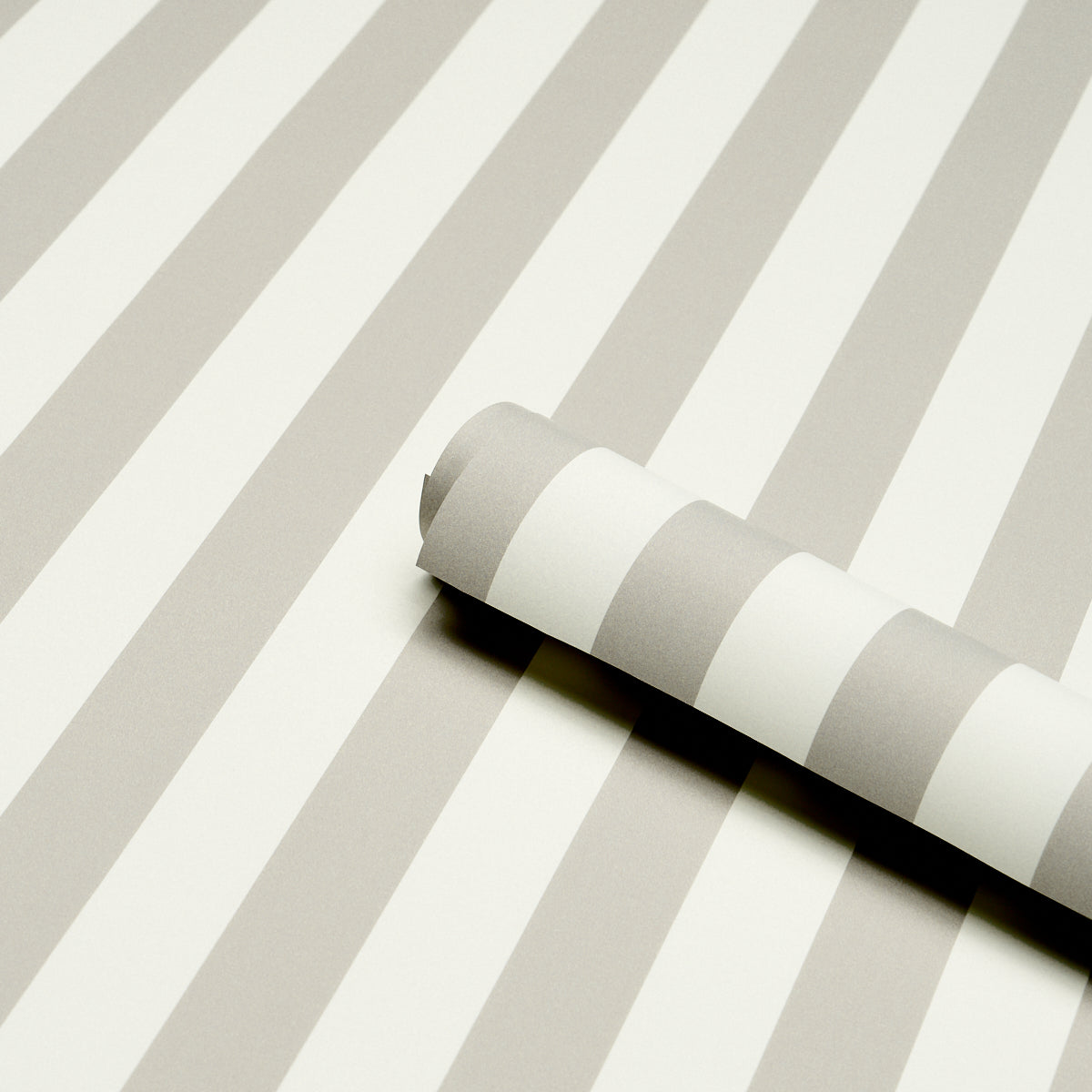 Emma Stripe Stone by Schumacher Classic Neutral Stripe Wallpaper – Schumacher 5017223