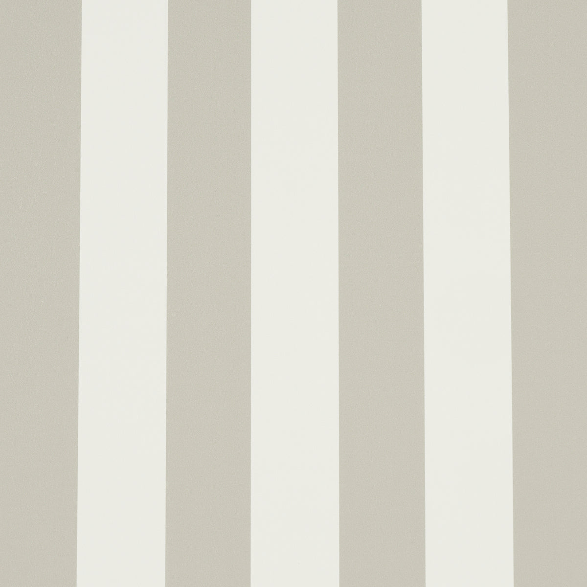 Emma Stripe wallpaper in Stone by Schumacher, classic vertical stripe pattern in neutral tones, shown in a styled bathroom interior.