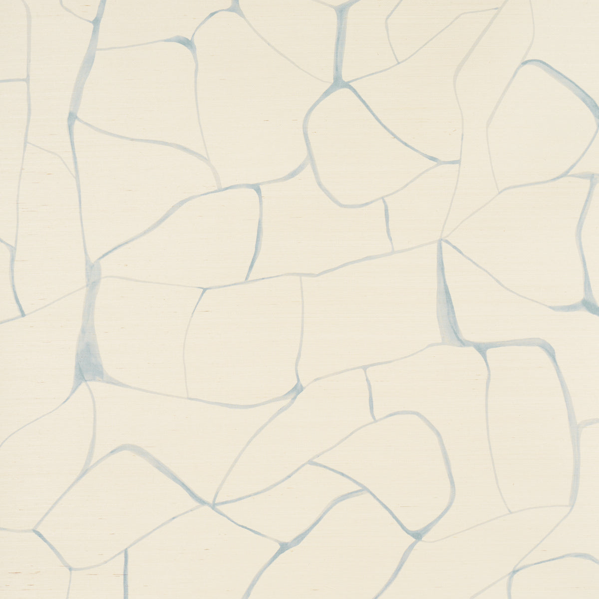 Filigree Sisal Sky by Porter Teleo abstract painterly blue and cream wallpaper on paper-backed sisal