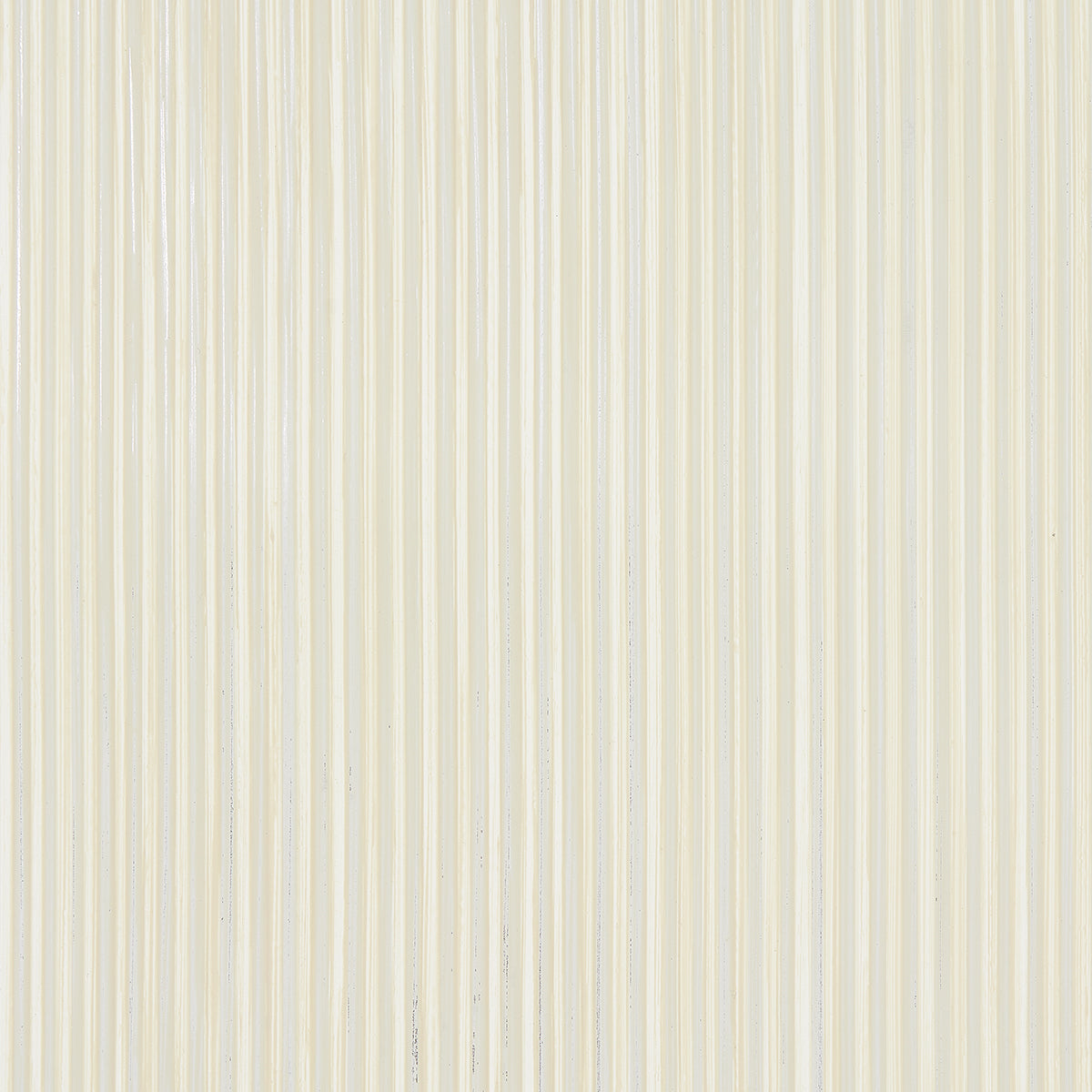 Rimini Rib handcrafted metallic ribbed wallcovering in parchment by Schumacher, shown in detail and installed in a kitchen setting.