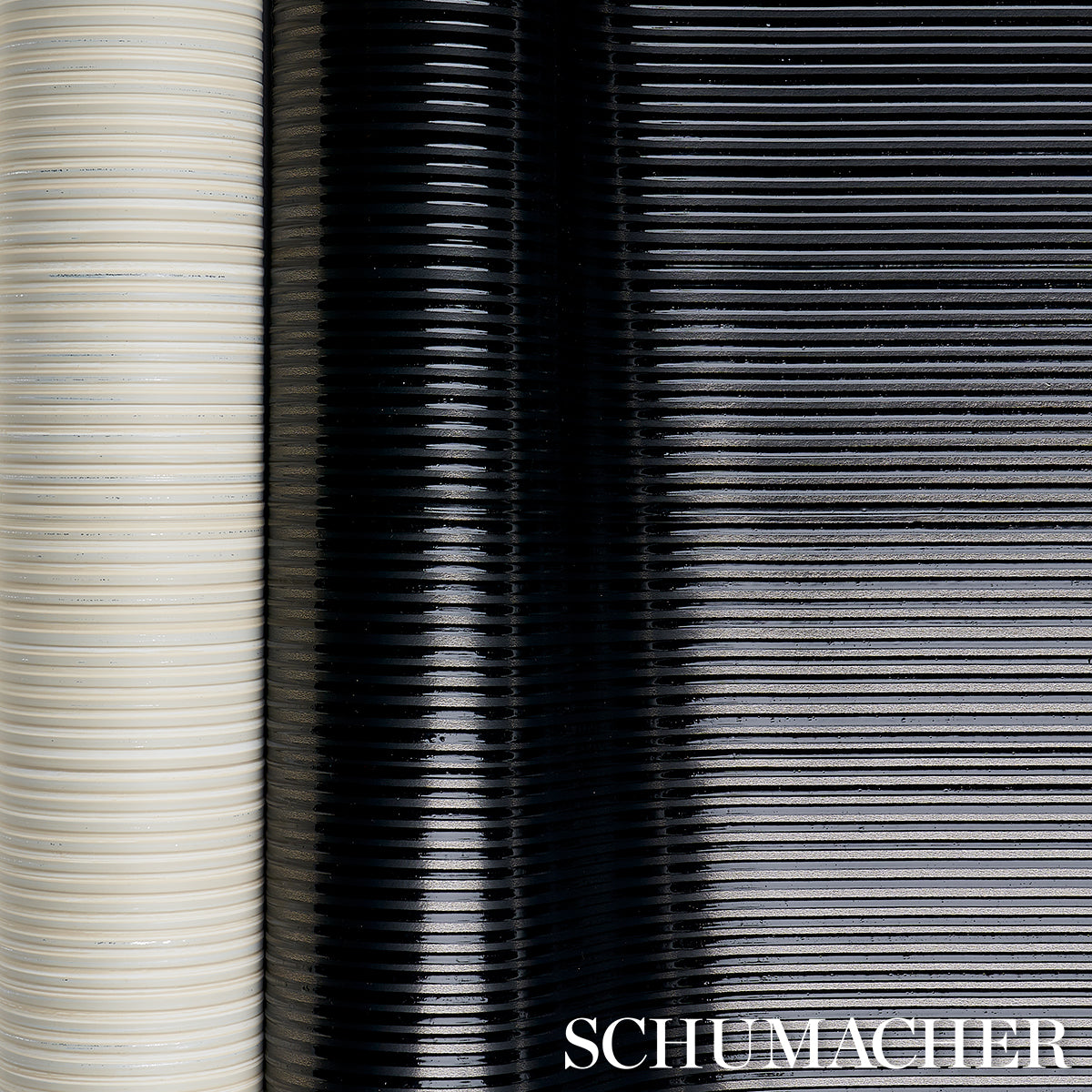 Rimini Rib Onyx Handcrafted Wallcovering – Schumacher 529910