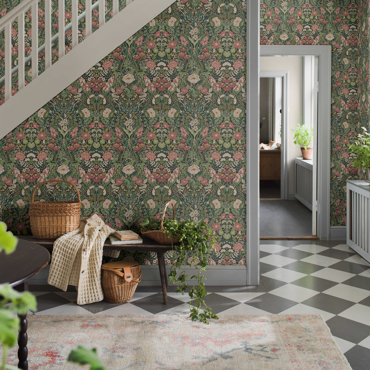 Örtagård Spruce and Midnight by Boråstapeter Botanical Wallpaper – Schumacher 5721