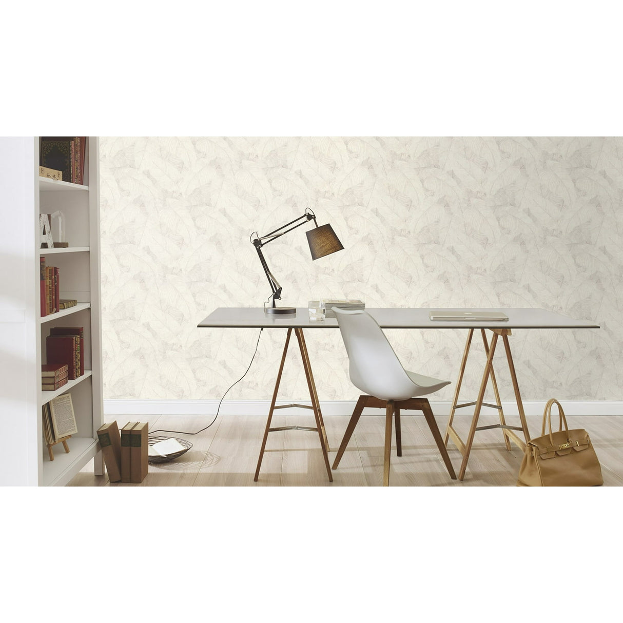 Galner Ivory by Rasch Leaves Wallpaper- Brewster Home Fashions RH720525