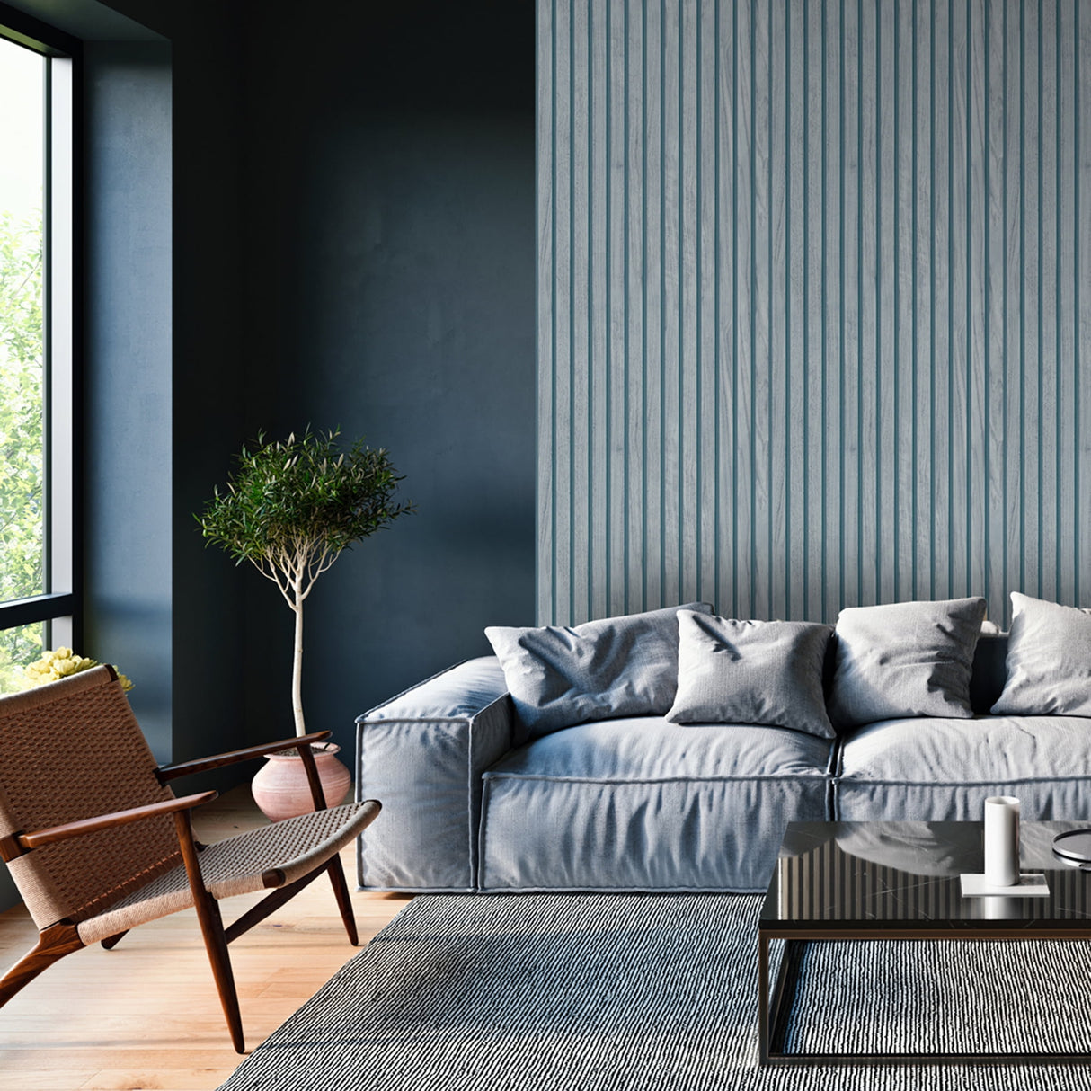 Panacea Blue by Belgravia Decor Wood Wallpaper – Brewster Home Fashions BG1164