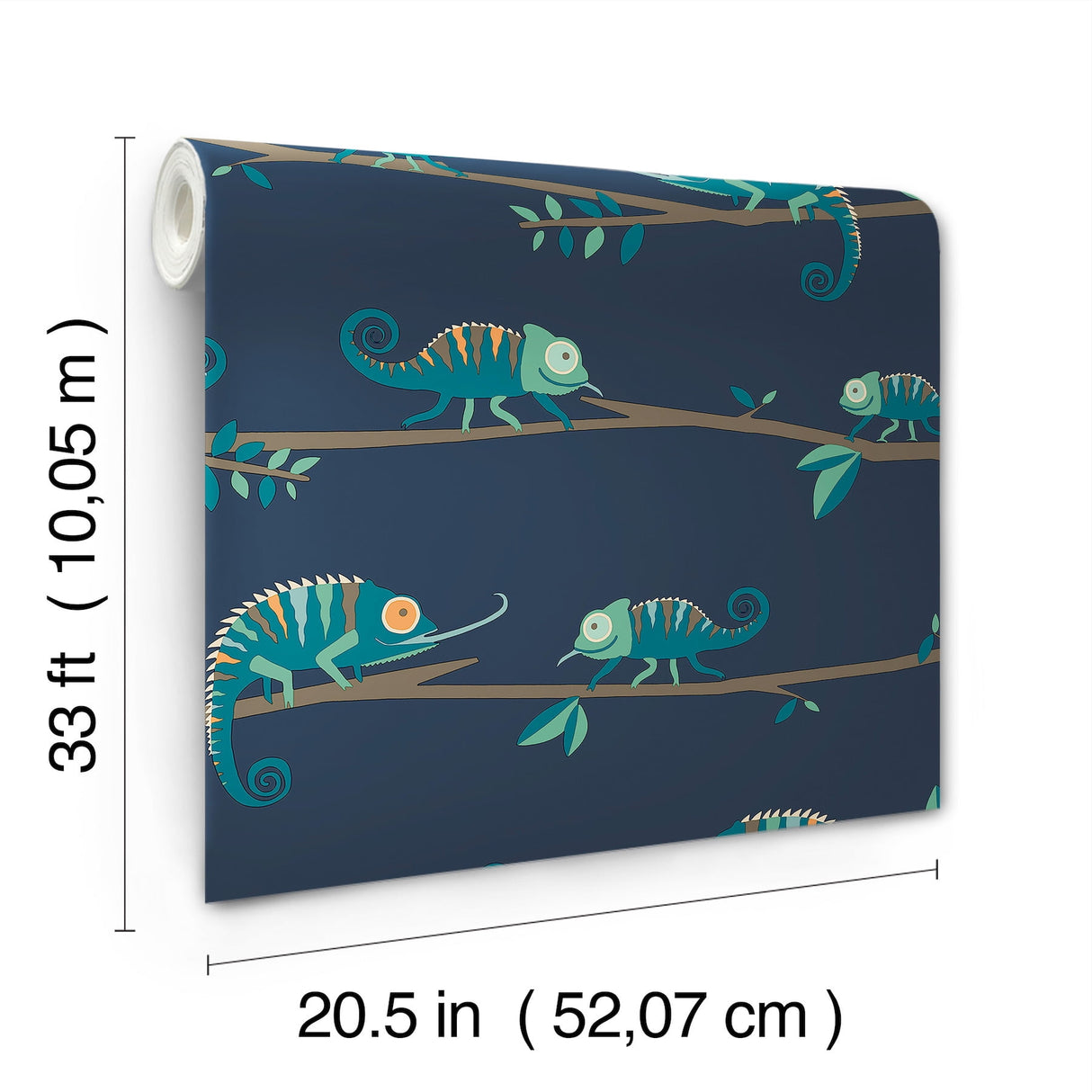 Chameleon Family Navy by Advantage Canopy Stroll Wallpaper – Brewster Home Fashions 4203-27560