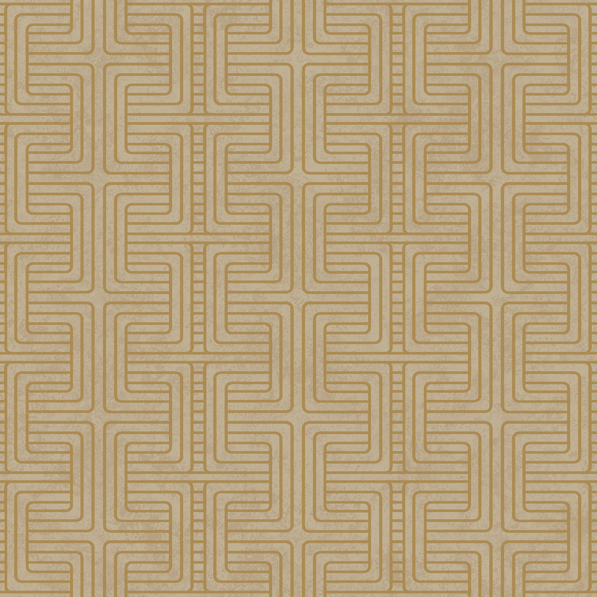 Geo Tribe gold maze-like geometric wallpaper by Boråstapeter for Schumacher