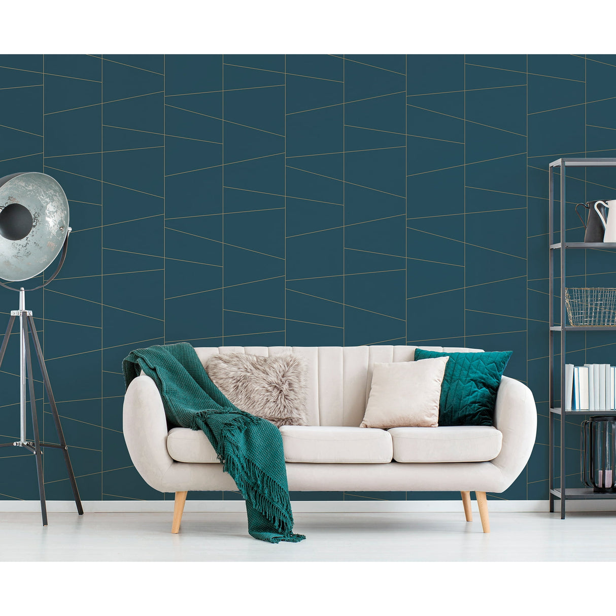 Fairmont Deco Fracture Blue by Brewster Geometric Non Woven Wallpaper- Brewster Home Fashions UW24789