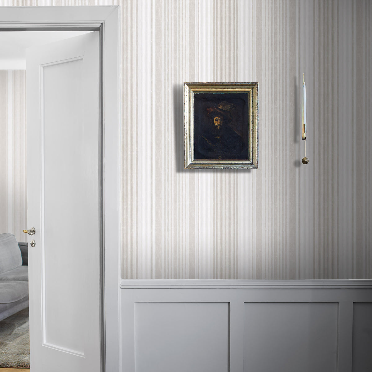 Linen Stripe Natural by Boråstapeter Classic Neutral Stripe Wallpaper – Schumacher 6861