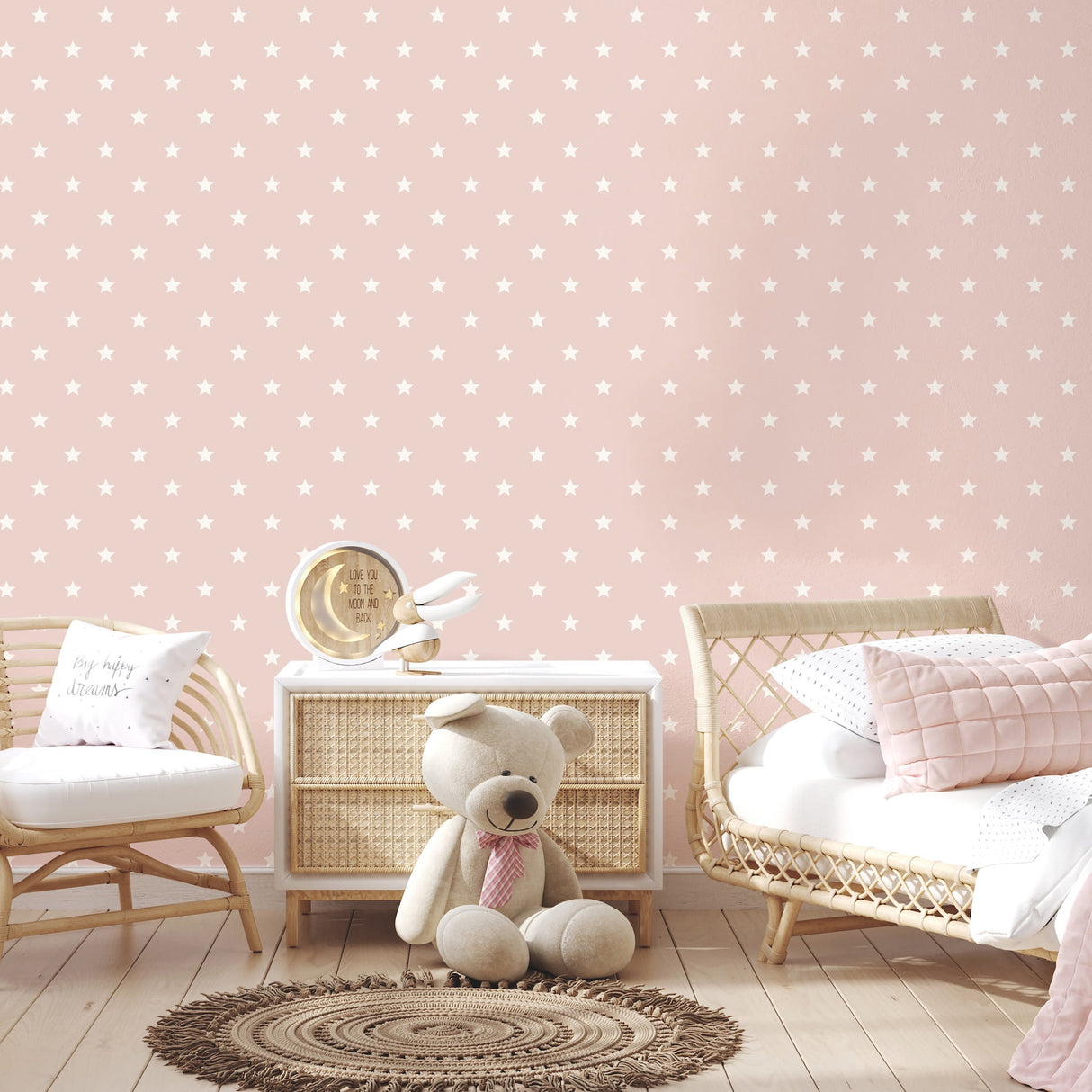 Starry Motif Pink by Advantage Geometric Wallpaper- Brewster Home Fashions 4203-27582