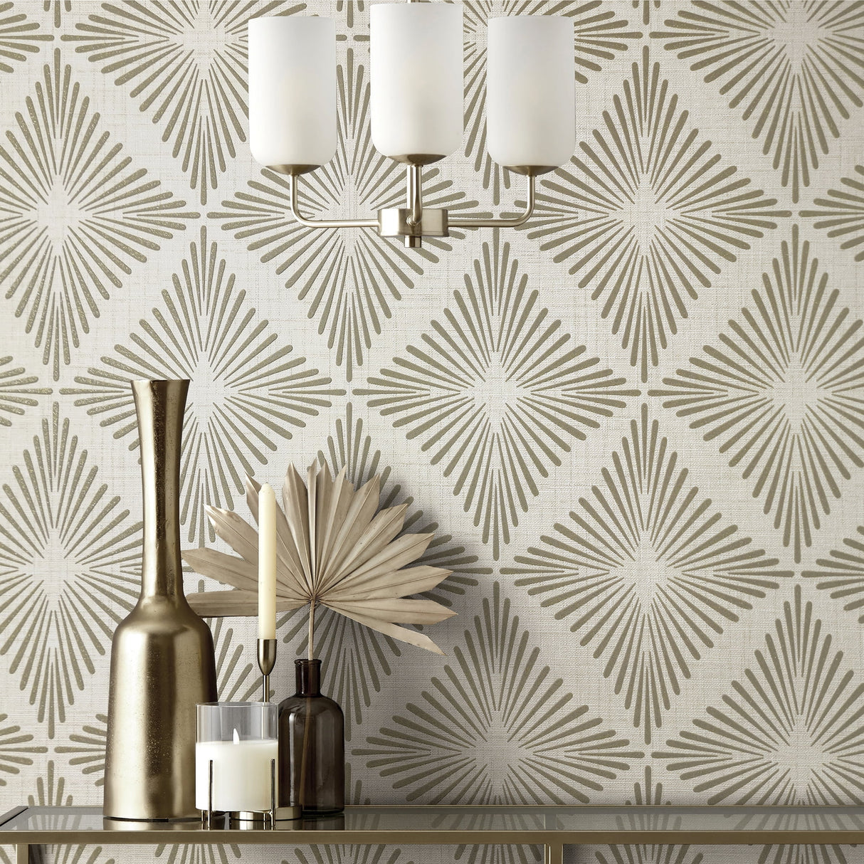 Denver Neutral by Fine Decor Starburst Vinyl Wallpaper – Brewster Home Fashions FD43749