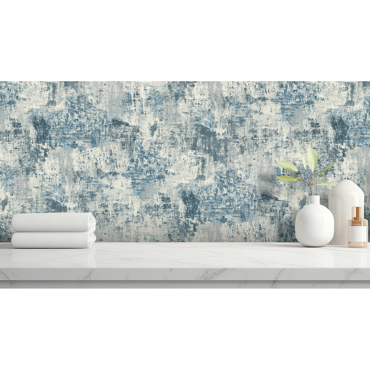 Sergio Blue by Arthouse Abstract Texture Wallpaper – Brewster Home Fashions AH100192AH
