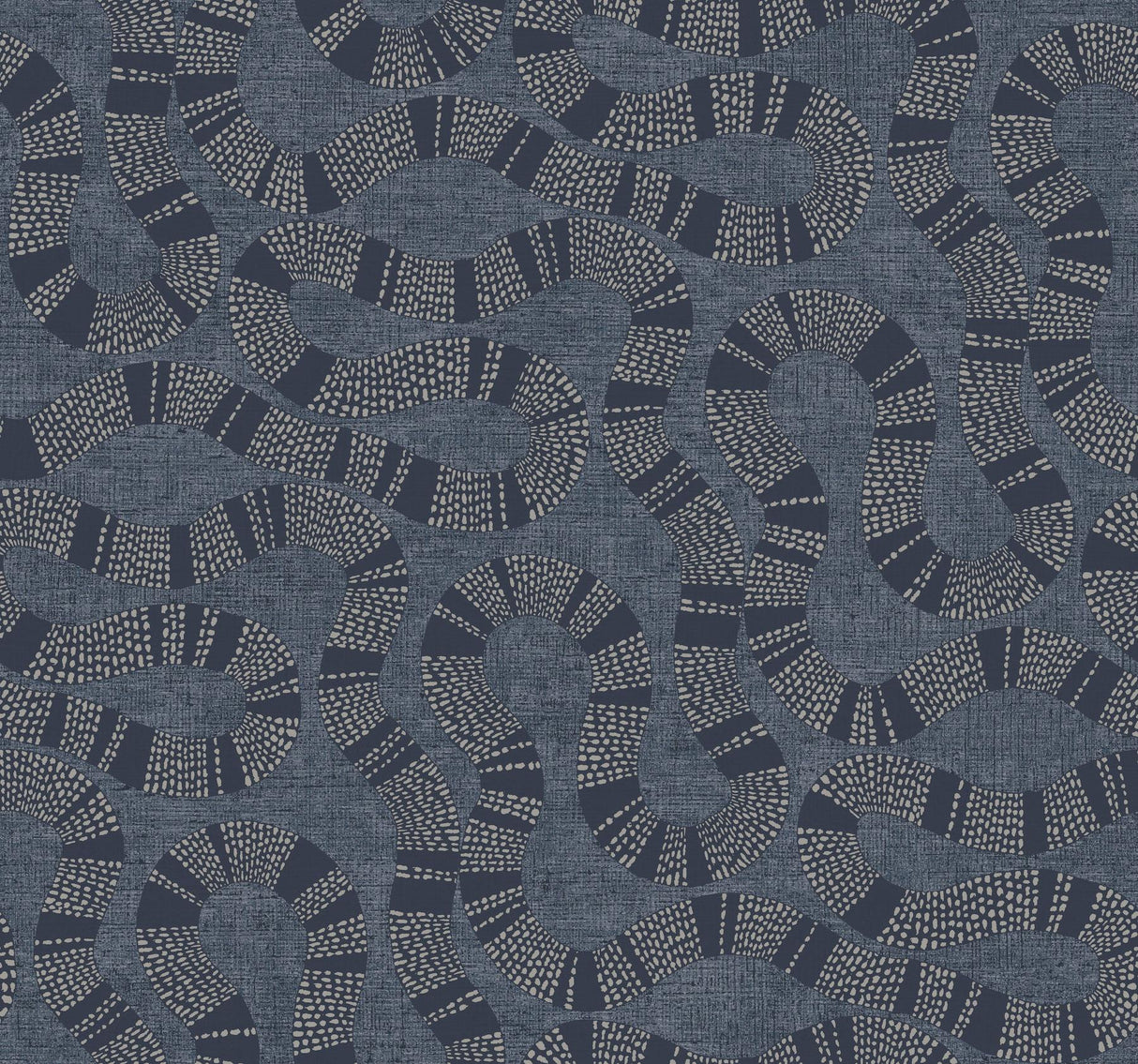Antonina Vella Ophidia Navy non woven wallpaper pattern detail