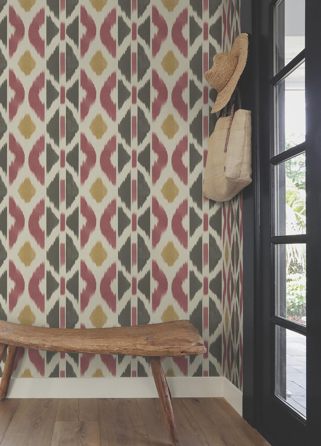 Patan Ruby by Antonina Vella Geometric Ikat Wallpaper – York Designer Series AB3091