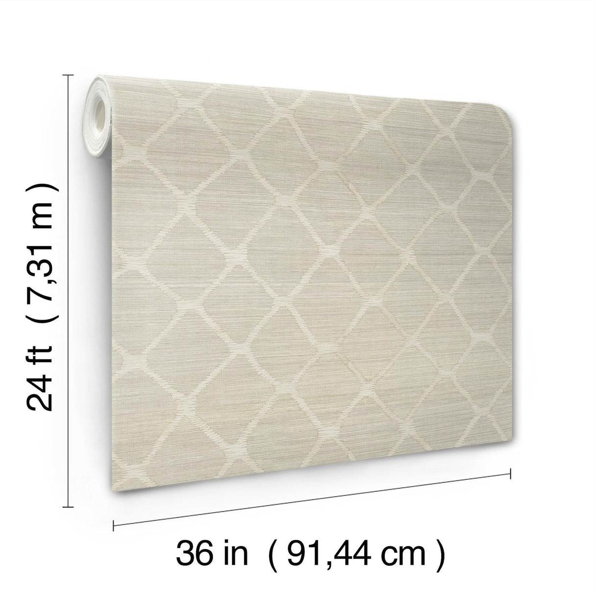 Tonga Putty by Antonina Vella Trellis & Lattice Grasscloth Wallpaper – AB3122