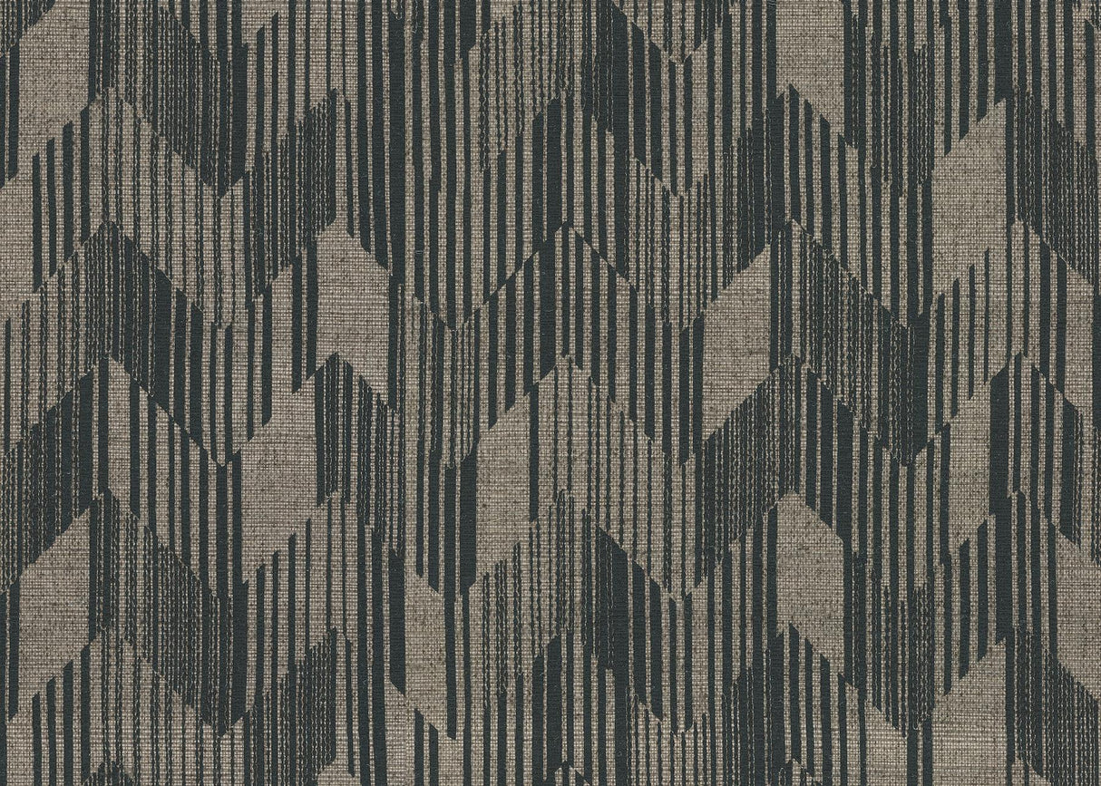 Birch Charcoal raffia grasscloth wallpaper by Missoni, 34.25 in x 29.5 ft roll (York Designer Series)