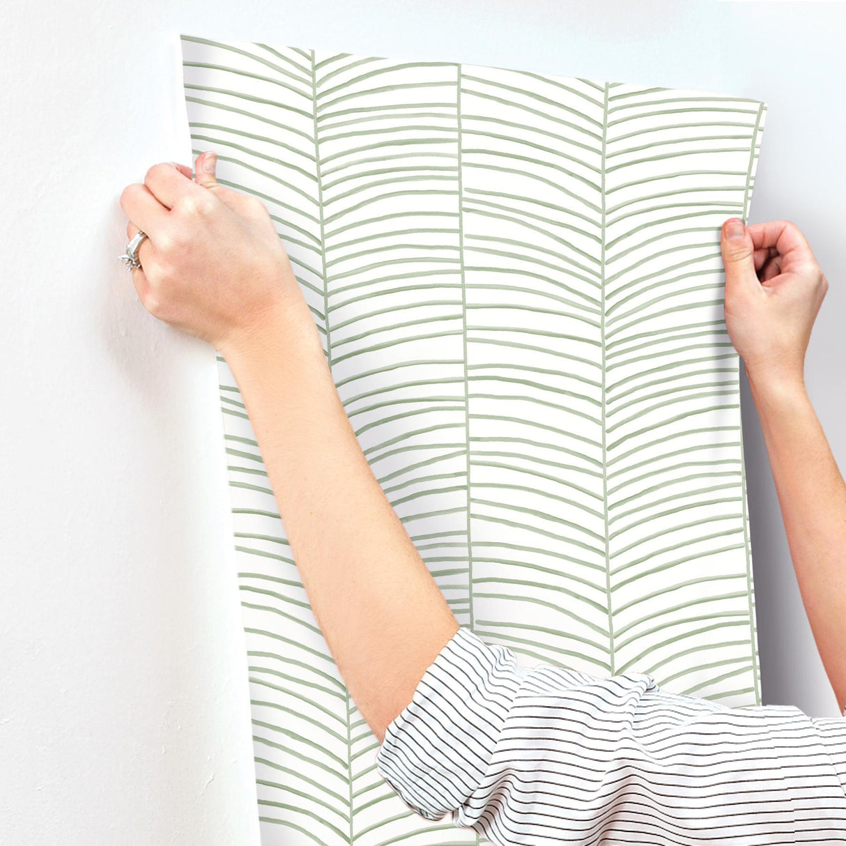 Cascade Palm Chevron Palm by York Wallcoverings Wallpaper – York Wallcoverings MT5674