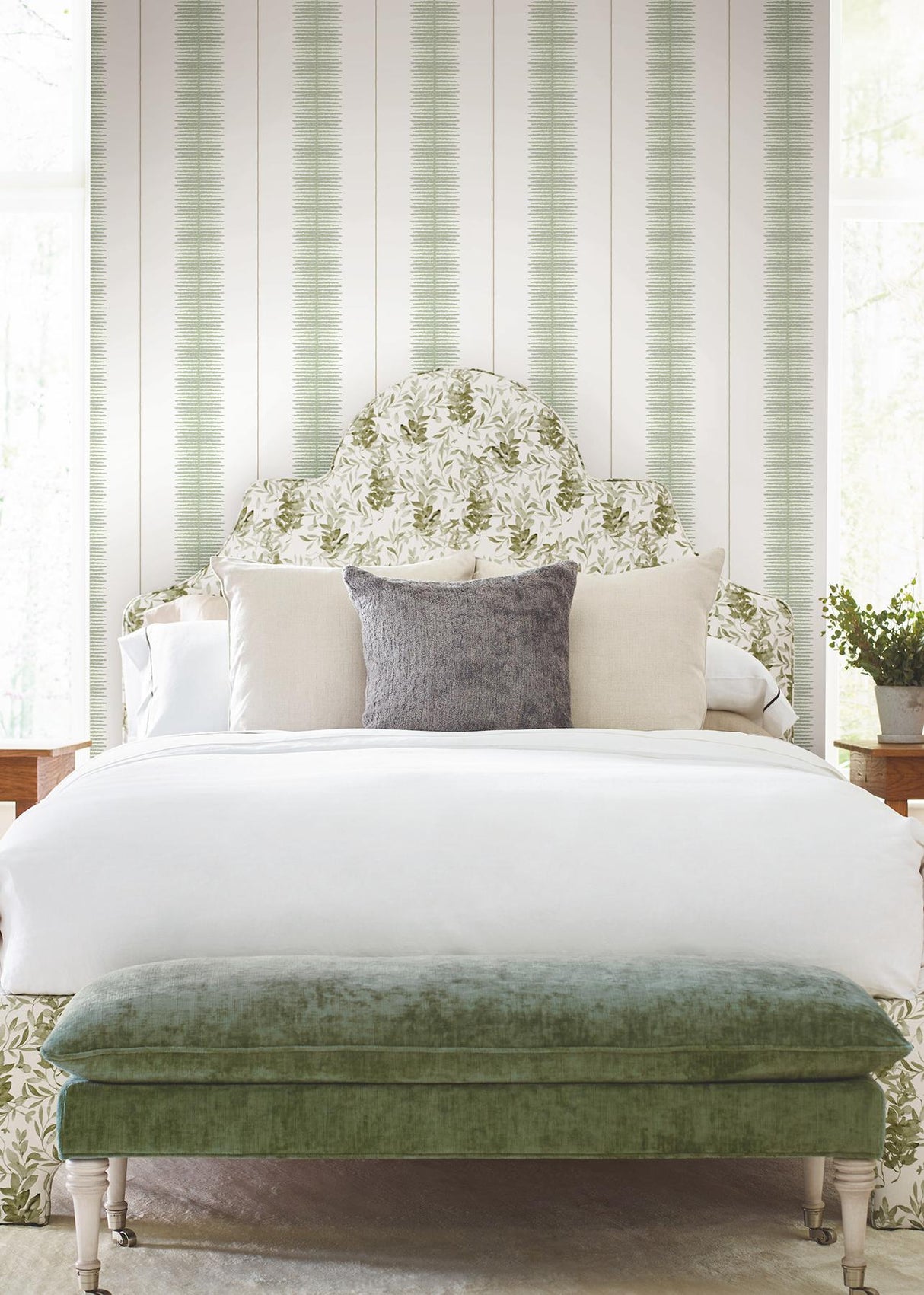 Tandem Stripe Green by Ronald Redding Stripe Wallpaper – York Designer Series MX9614