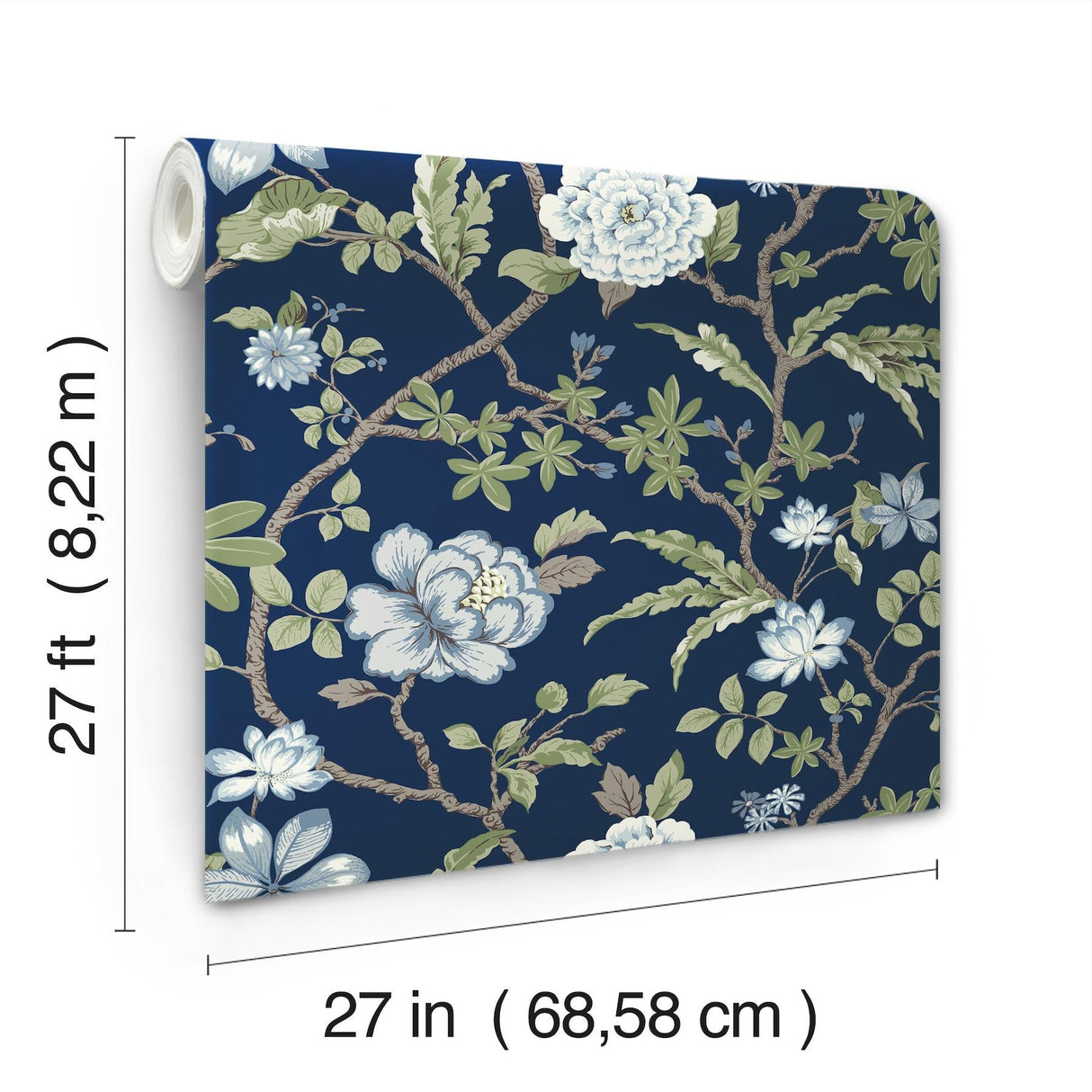 Courtyard Botanical Navy by Ronald Redding Wallpaper – York Designer Series MX9652