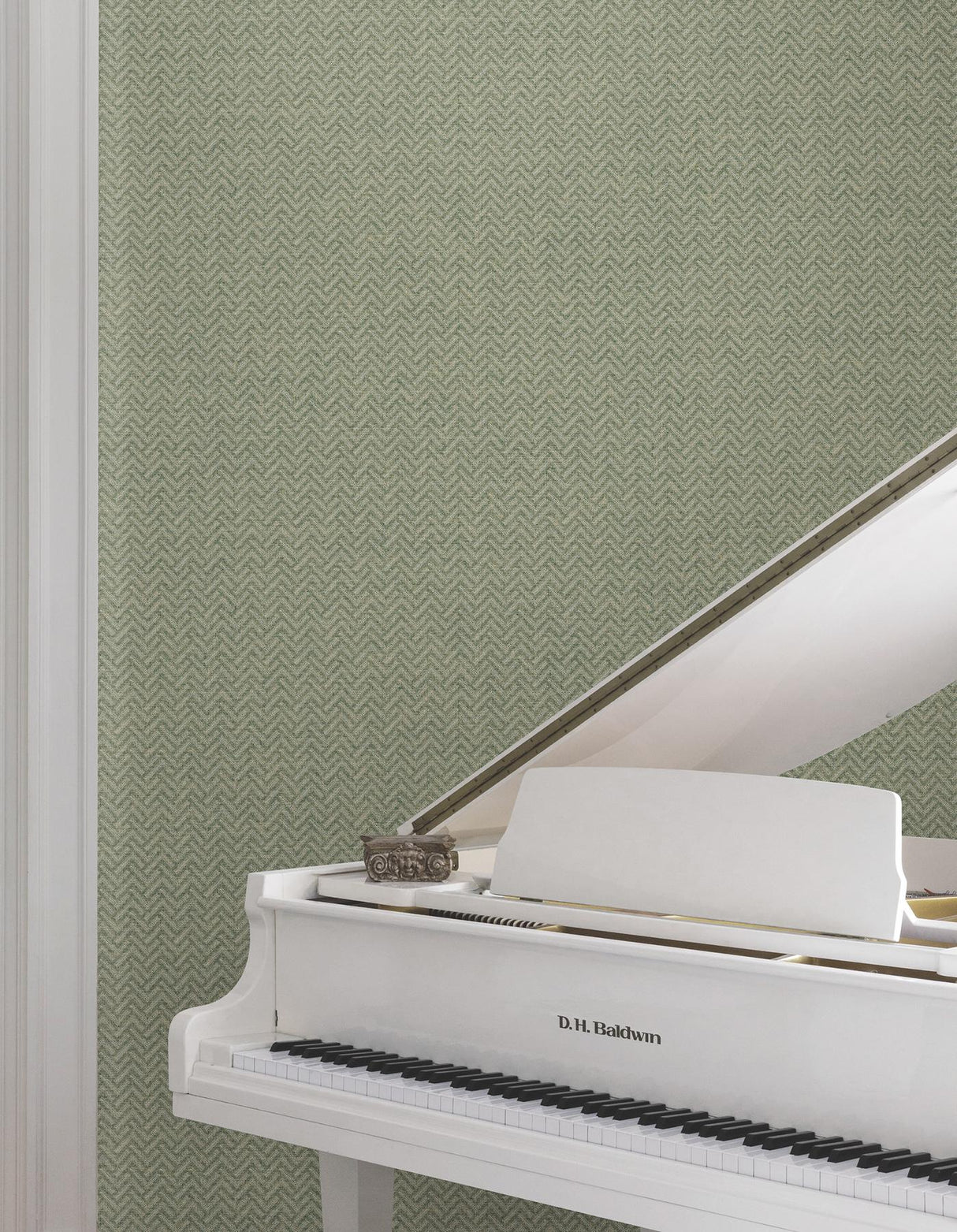 Regent Emerald by Ronald Redding Chevron Wallpaper – York Designer Series MX9673