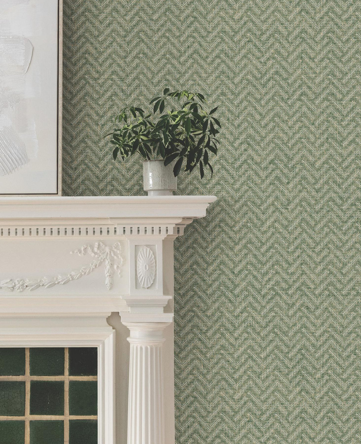 Regent Emerald by Ronald Redding Chevron Wallpaper – York Designer Series MX9673