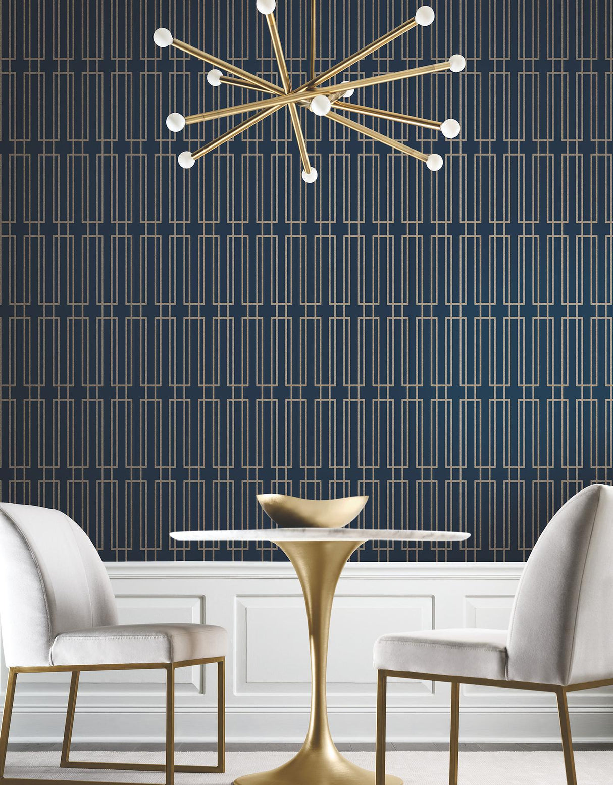 Terrace Navy by Candice Olson Geometric Wallpaper – York Designer Series DF3329