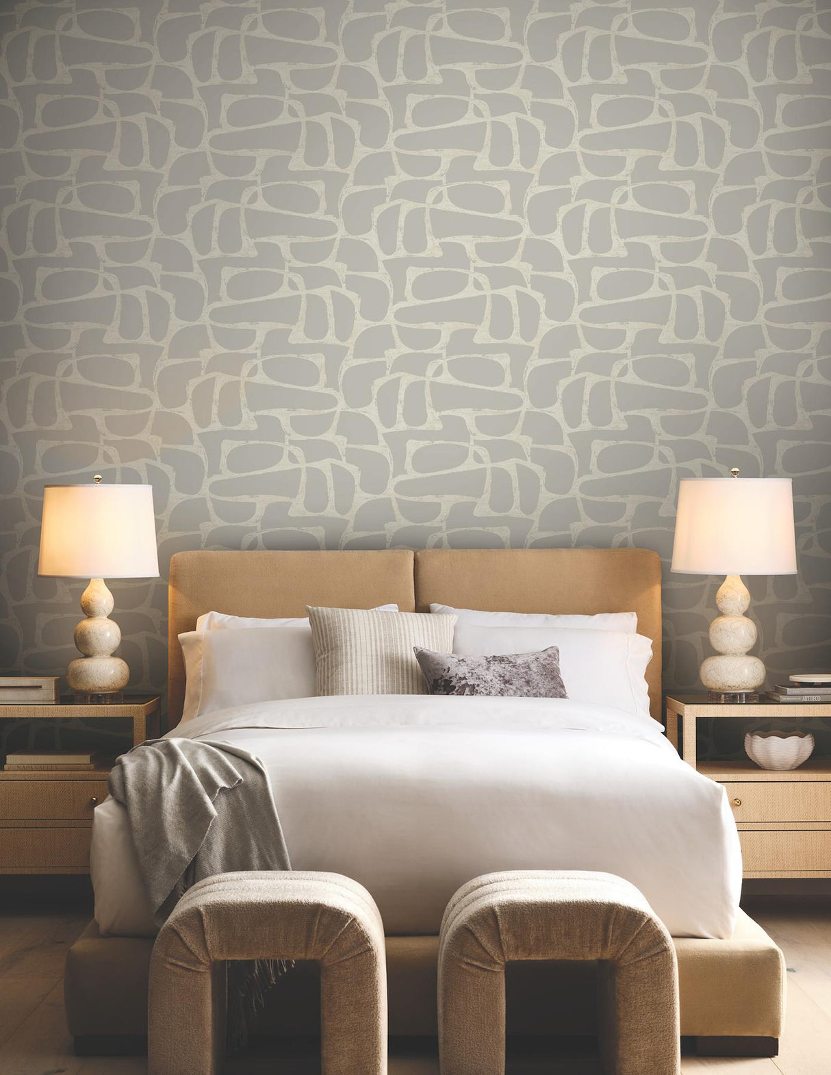 Craftsman Geometric Taupe by Candice Olson Wallpaper – York Designer Series DF3354