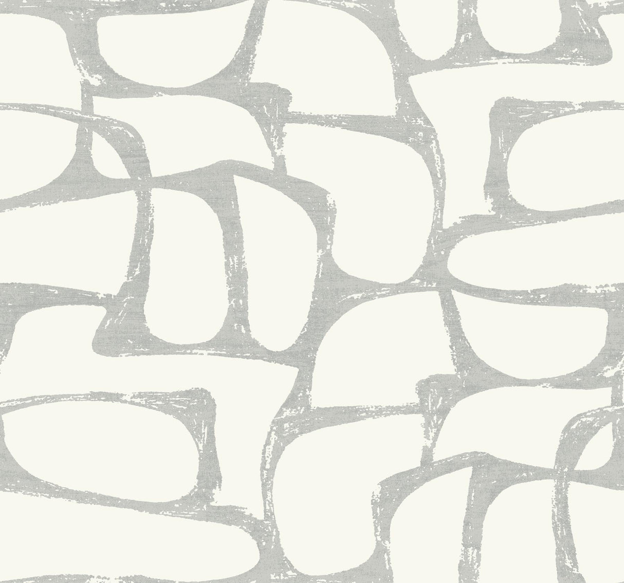 Candice Olson Craftsman Geometric White & Silver Wallpaper DF3356