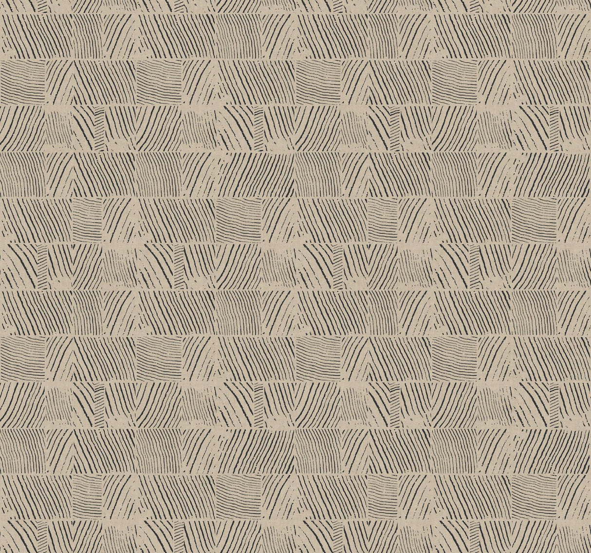 York Wallcoverings Woodcut wallpaper in Black & Linen with woodgrain checkerboard pattern