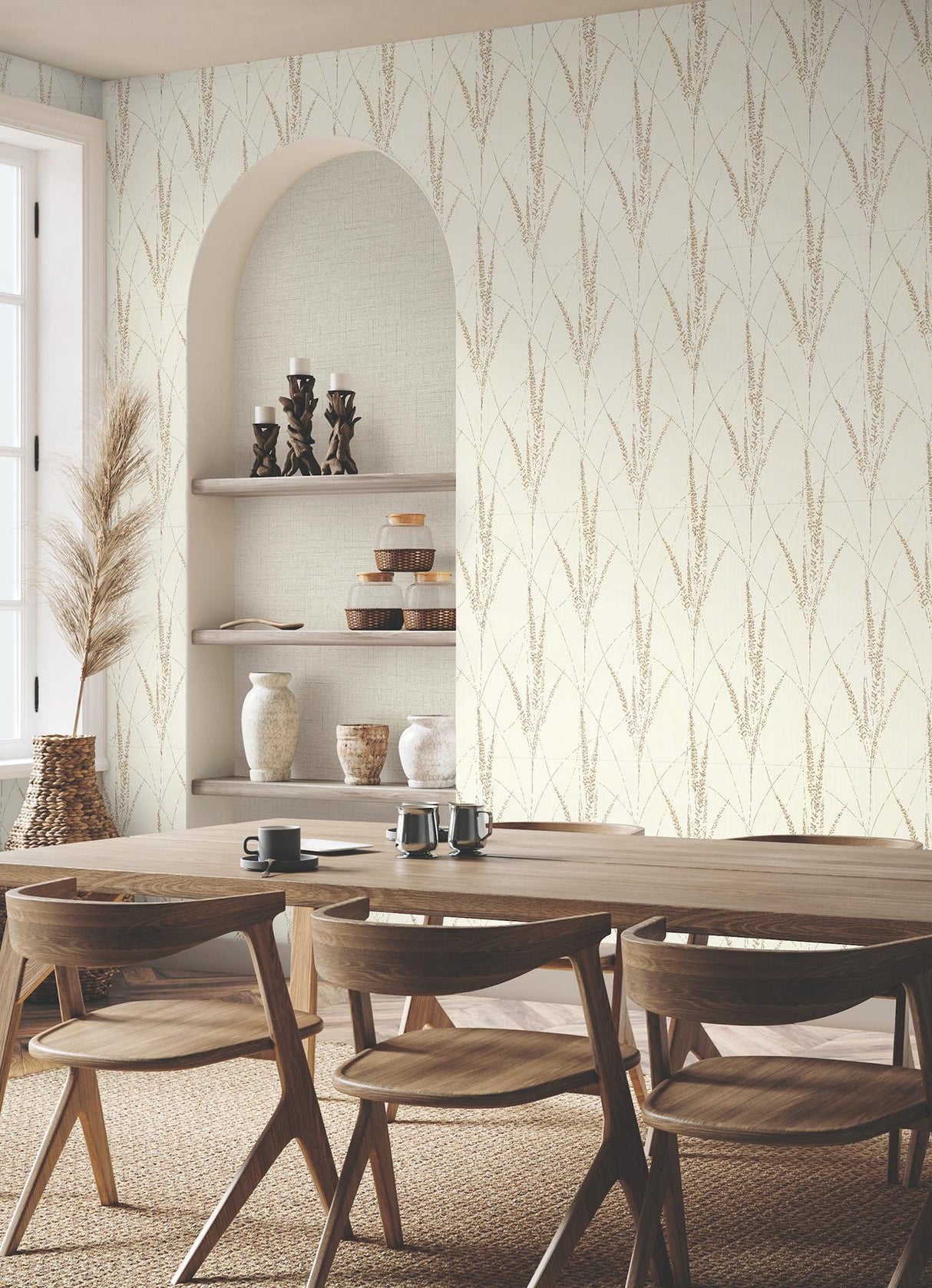 Graceful Willow Cotton by York Wallcoverings Foil on Non Woven Botanical Wallpaper – York Wallcoverings GN2645