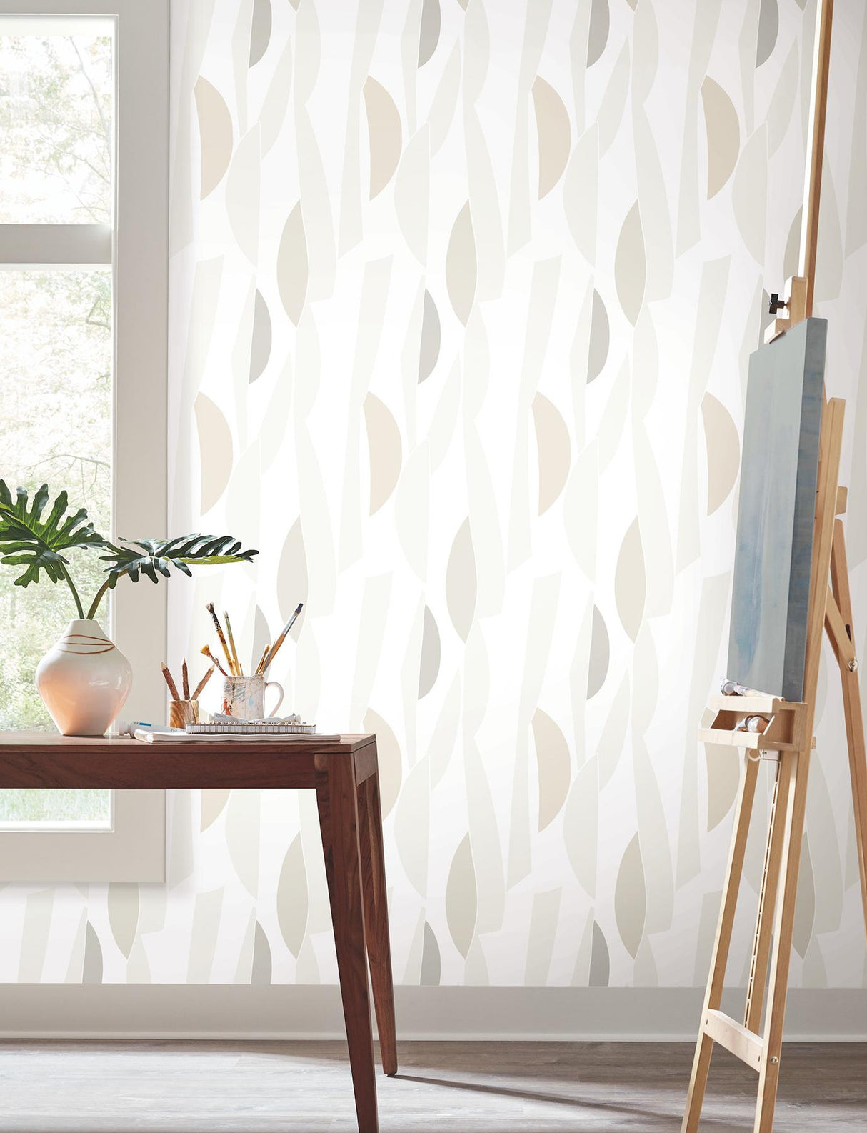 Balance Gesso by York Wallcoverings Geometric Wallpaper- York Wallcoverings ZM2824