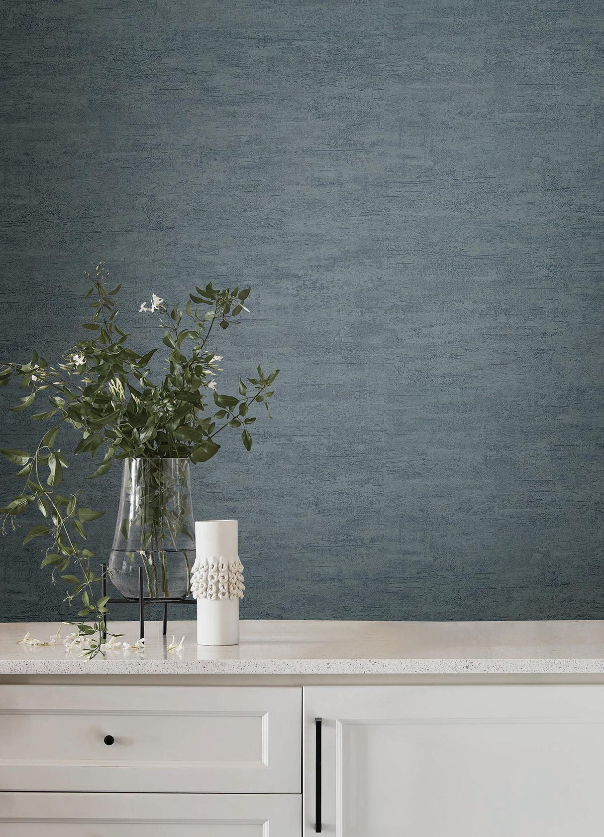 Weathered Stucco Dusty Blue by York Wallcoverings Textured Vinyl Wallpaper – York Wallcoverings SI25752