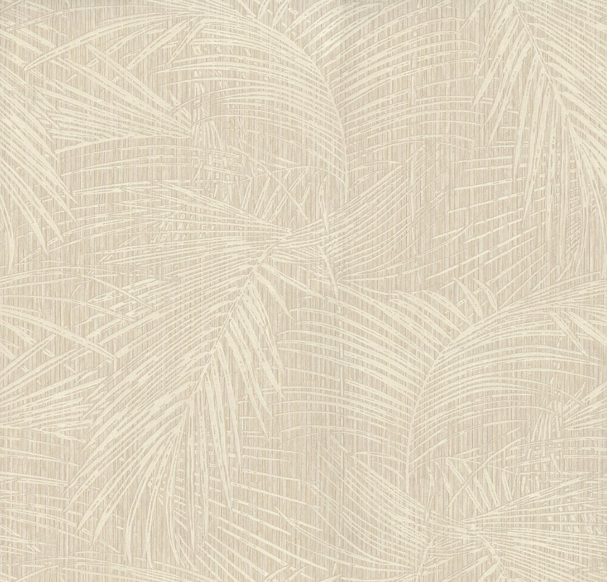 Della Palm Shell Wallpaper with soft beige etched palm fronds
