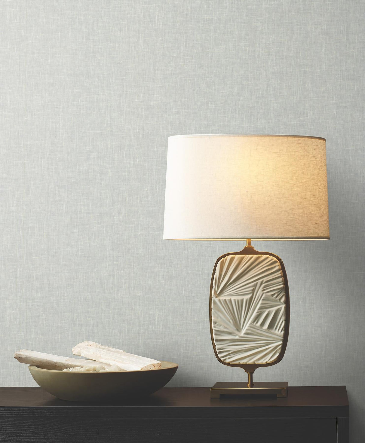 Sheer Linen Light Grey by Ronald Redding Wallpaper – York Designer Series GRL86134