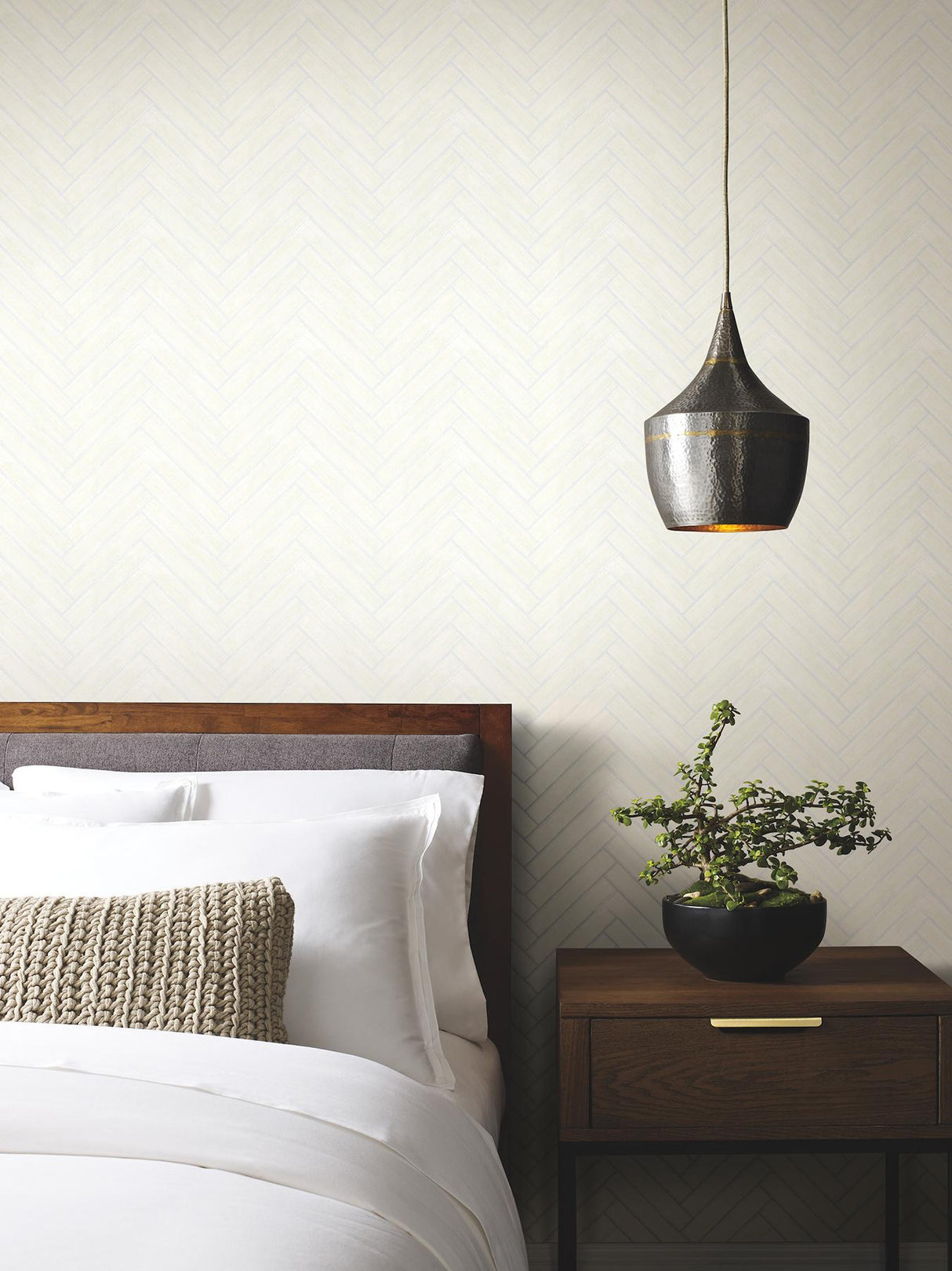 Herringbone Wood Veneer Apple Blossom by Ronald Redding Wood Veneer Wallpaper – York Designer Series YGL7016