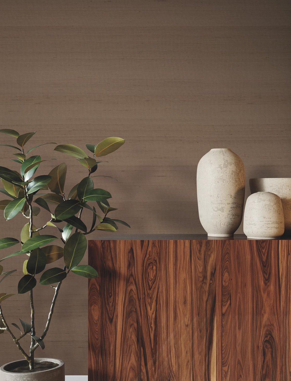 Silk Road Cinnamon by Ronald Redding Silk Weave Wallpaper – York Designer Series YGL7028